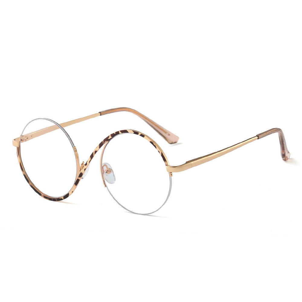 Hilary Round Leopard Glasses