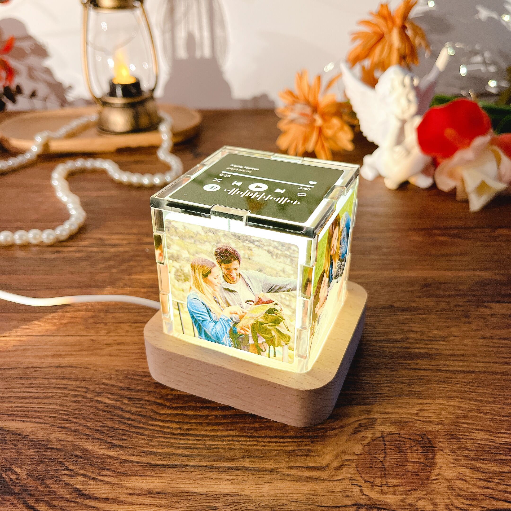 Personalized Spotify Code Acrylic Cube Lamp Creative Gift for Couples