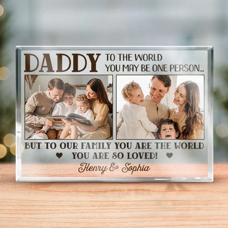 Personalized Acrylic Plaque Daddy You Are So Loved with Custom Photo Design Great Gift for Dad