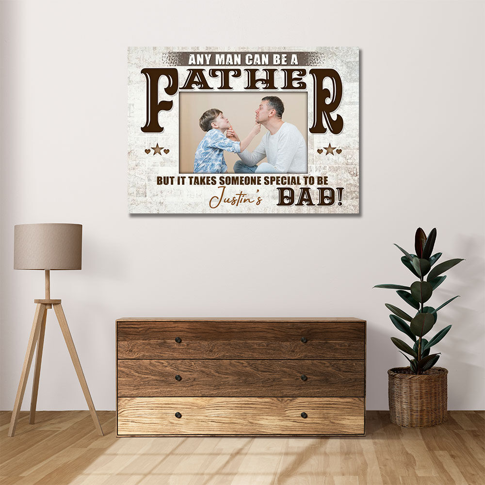 Personalized Picture Canvas Wall Art Cool Present for Father