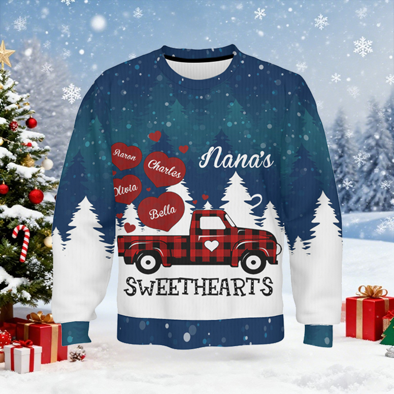 Maglione brutto personalizzato unisex con nome personalizzato dei bambini regalo di Natale caloroso per la sua famiglia
