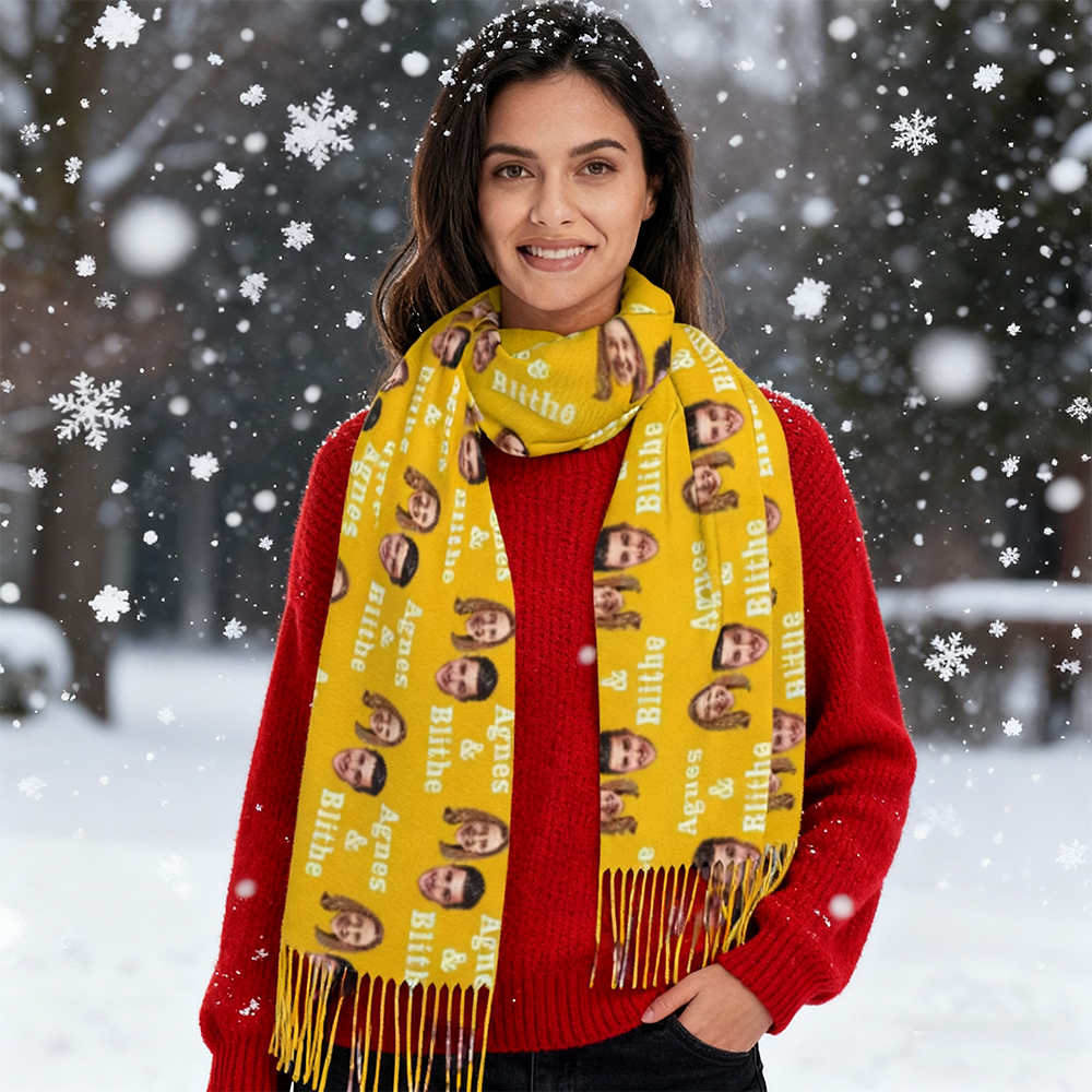 Bufanda personalizada con foto y nombre: un dulce regalo de San Valentín para parejas.