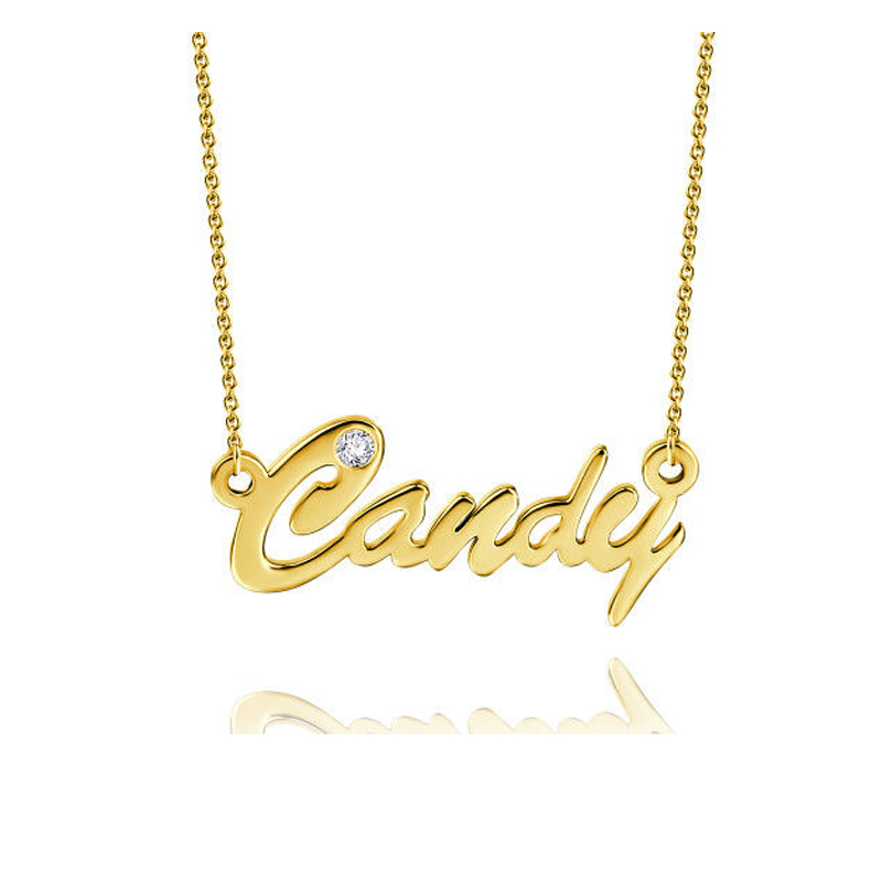 誕生石付き ネーム ネックレス