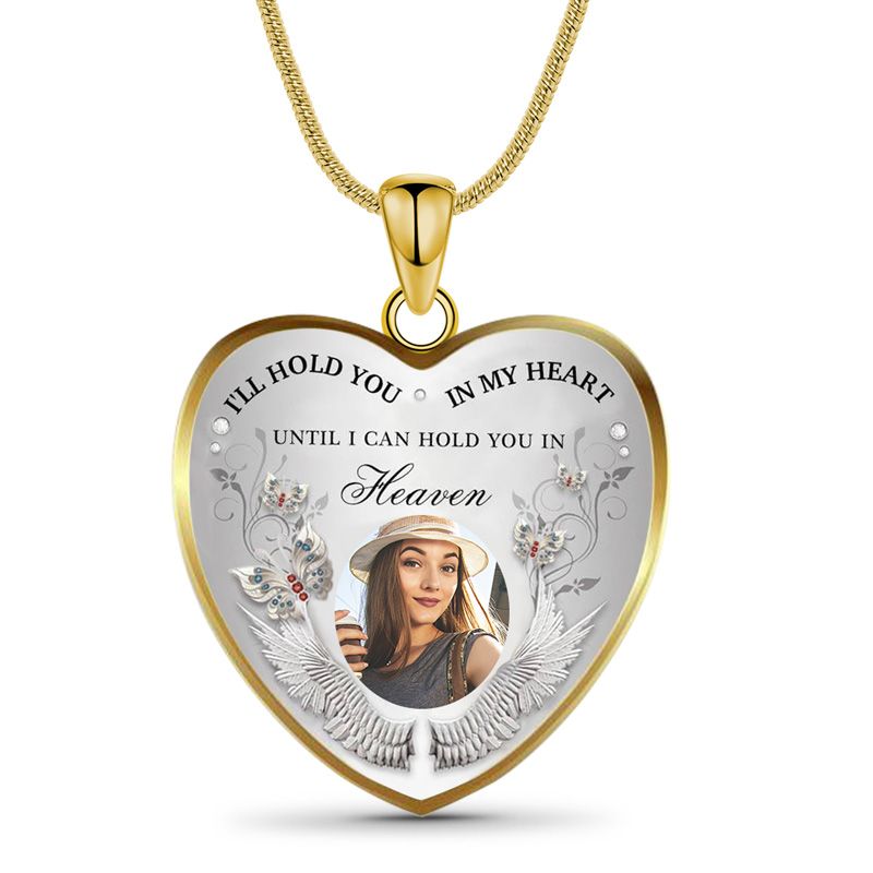 I'll Hold You In My Heart Custom Photo Memorial Necklace