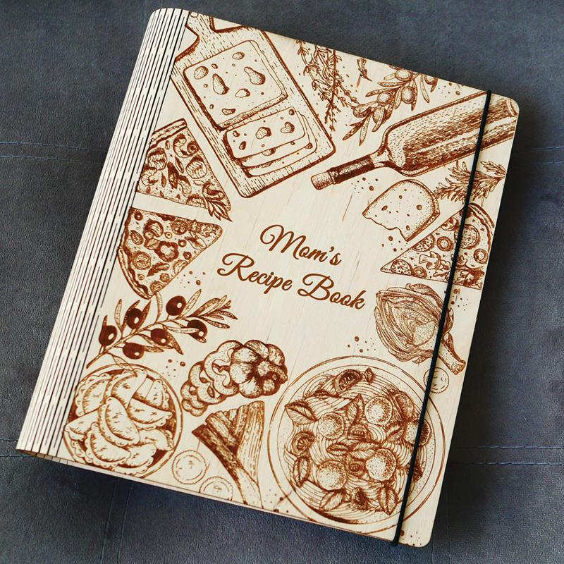 Personalized Recipe Book Custom Varied Kitchenware Attractive Cover Design for Family