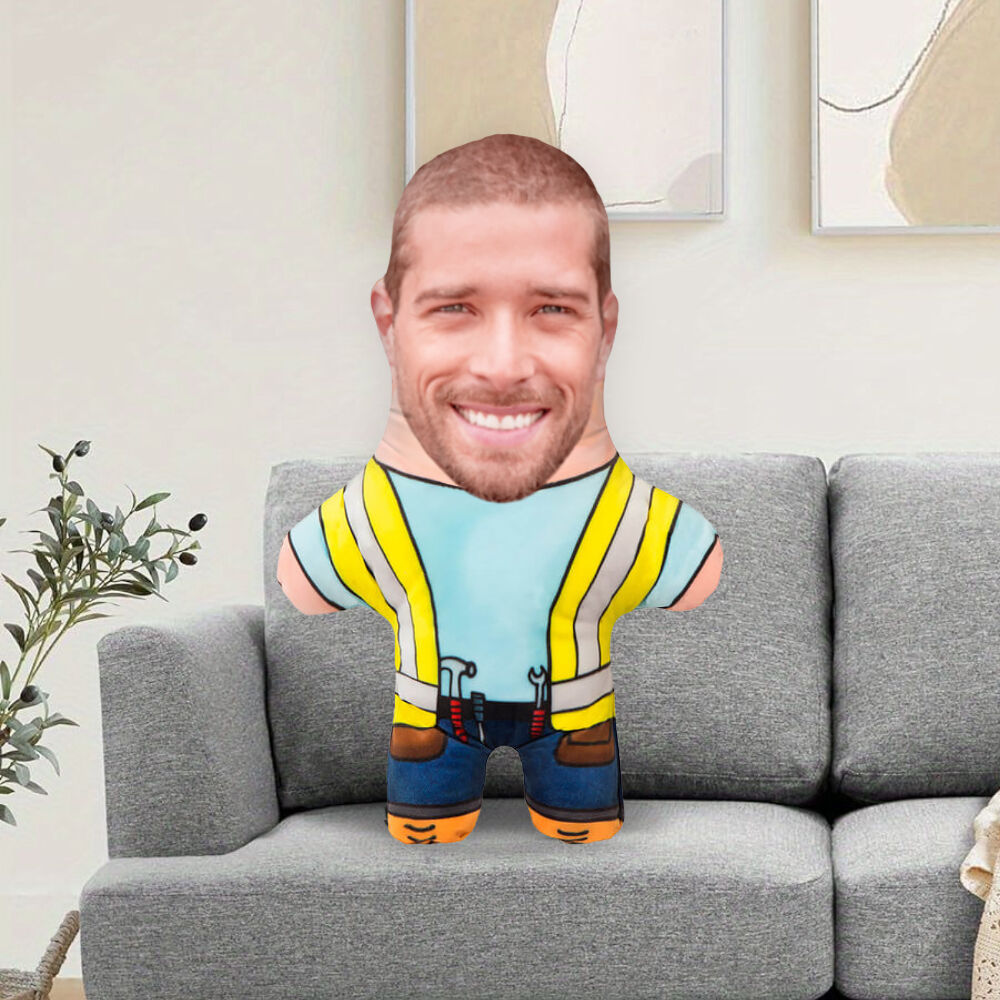 Customized Face Pillow Builder Pillow Gift for Dad