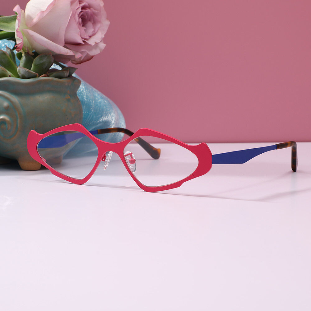 Claro Geometrische Rosa Brille