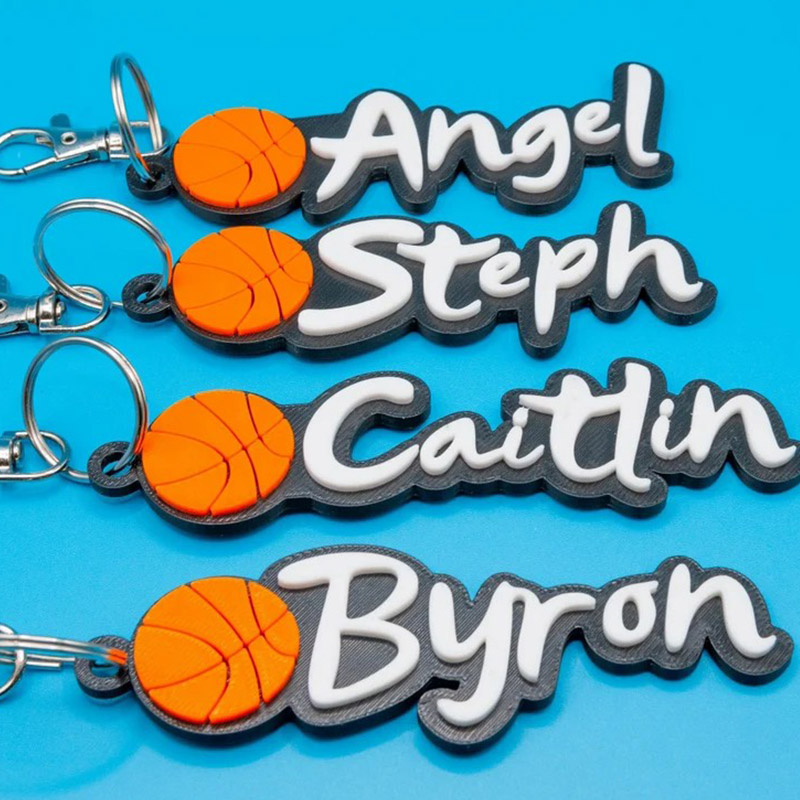 バスケットボール 名入れ 3D プレート キーホルダー オリジナル