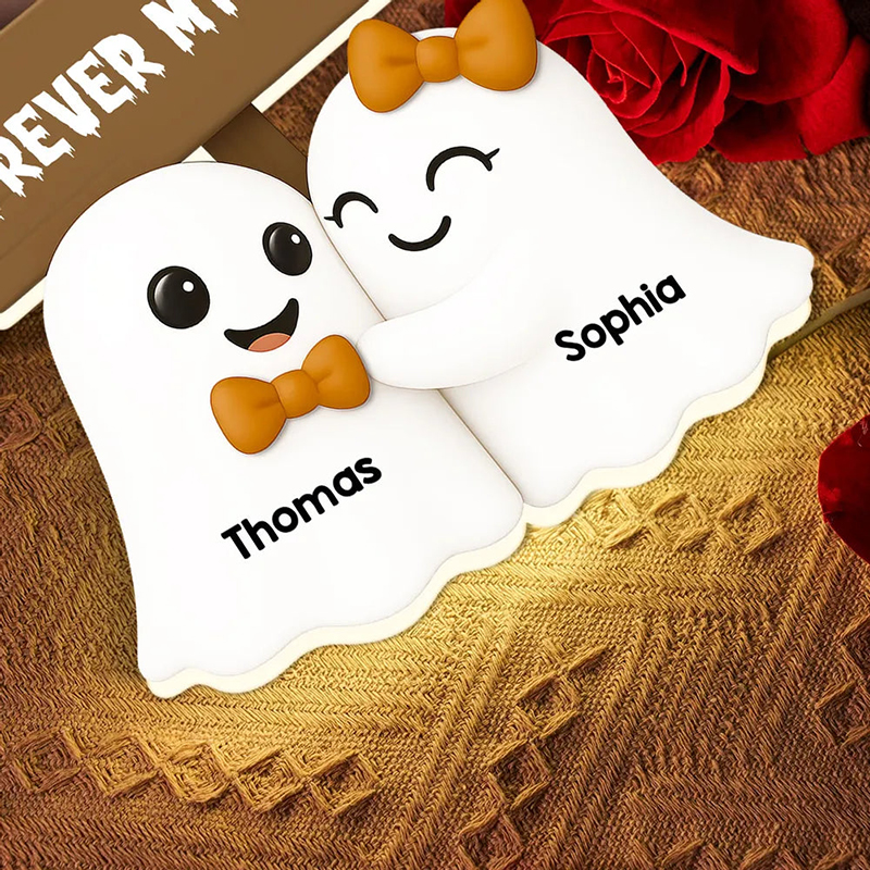 Personalized Name Night Light Ghost Couple Design Best Halloween Gift