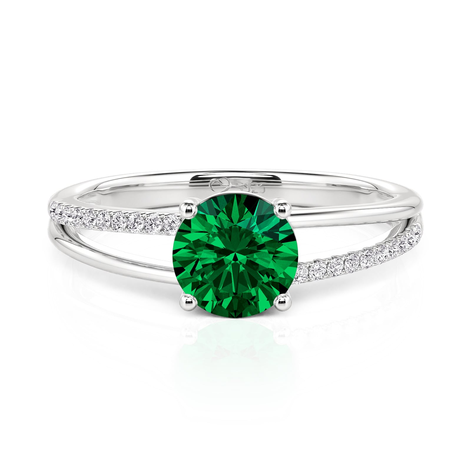 Jeulia Custom Split Shank Round Cut Promise Ring with Birthstone