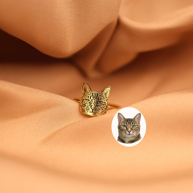 Personalized Picture Ring Cute Gift for Pet Lover