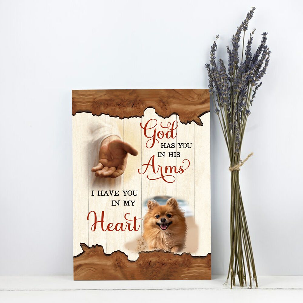 Personalized Picture Canvas Wall Art with God Hand Pattern Unique Present for Pet Lover