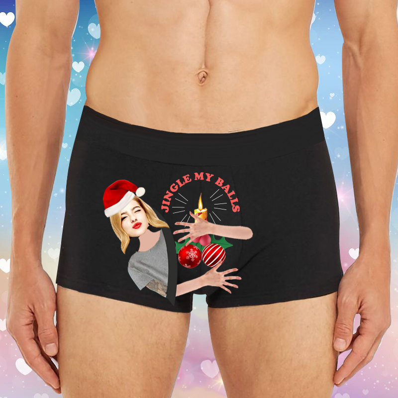 Gepersonaliseerde foto mannen ondergoed boxer slip groot cadeau voor kerstmis