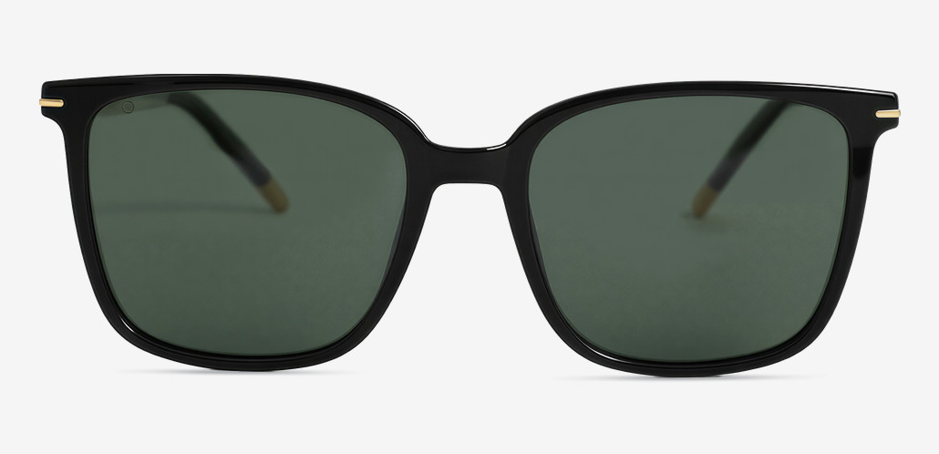 Leo Black Square Sunglasses