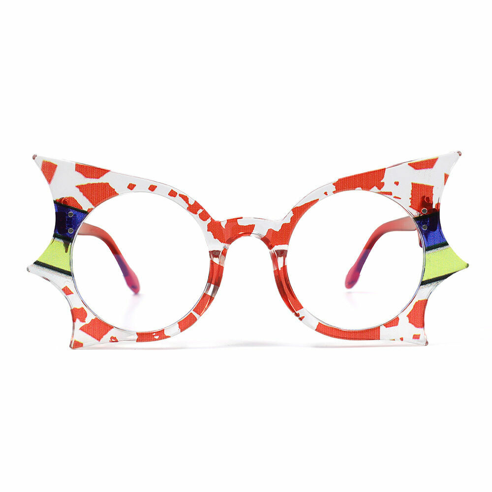 Halloween Tess Geometric Red Glasses
