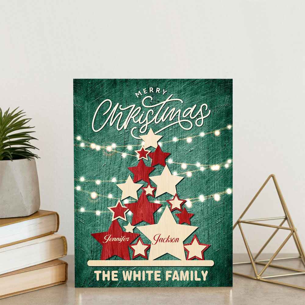 Personalized Name Canvas Wall Art Tree Design Best Christmas Gift