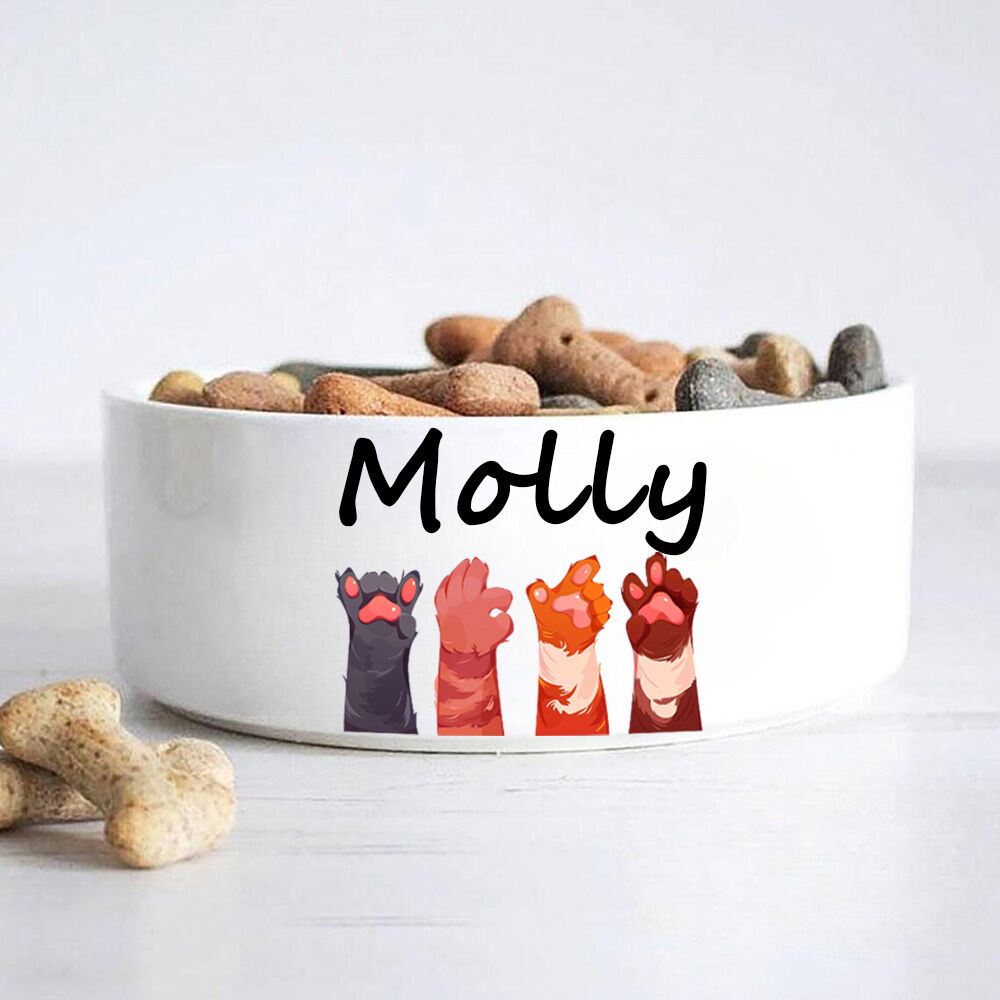 名入れ 足形 写真 犬&猫 ペット フード ボウル 食器 オリジナル