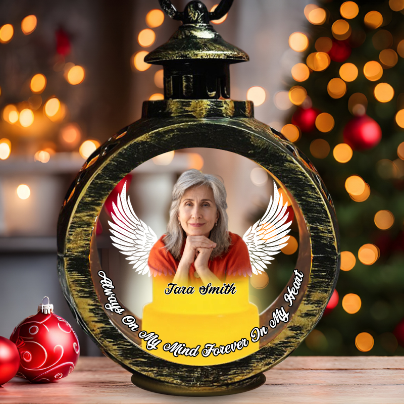 Lanterne aux chandelles personnalisée Cadeau commémoratif de Noël personnalisé avec photo de famille