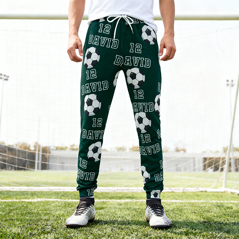 Pantaloni della tuta unisex personalizzati con nome e numero su misura Design calcio Regalo per gli amanti dello sport