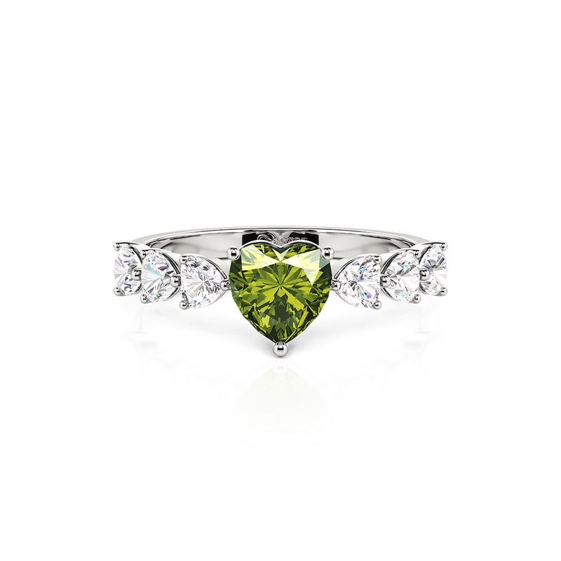 Jeulia Custom Heart Promise Ring with Birthstone Sterling Silver