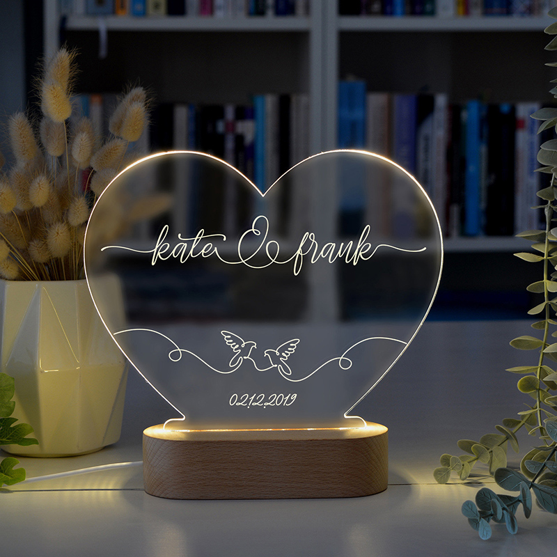 名前 日付 アクリル デスクランプ オーダーメイド