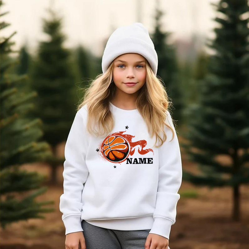 Personalized Kids Sweatshirts With Customized Names And Basketball Graphics For Sports Fanatics