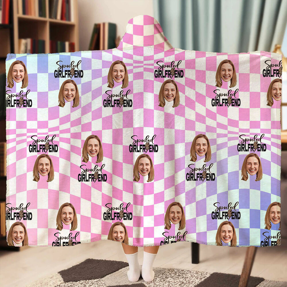 Personalized Name Wearable Blanket Hoodie Abstract Design Gift for Girl Friend