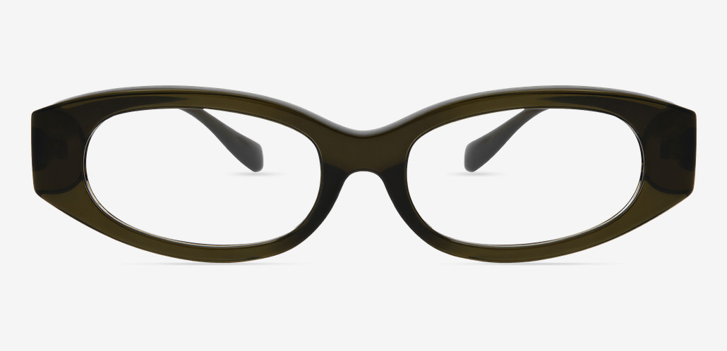 Una Grüne Cat Eye Brille