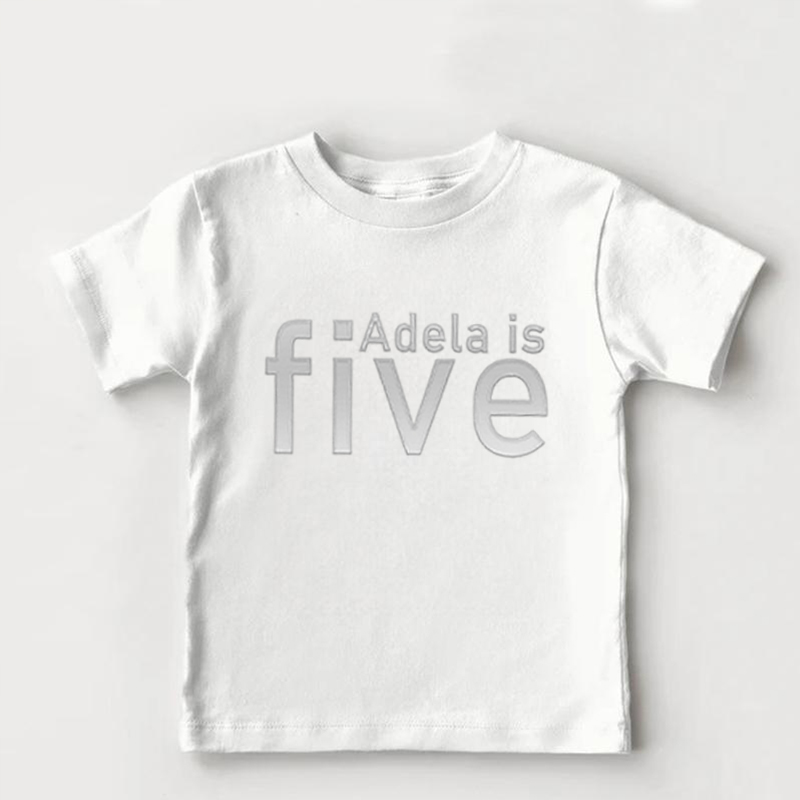 Personalized Kids Embroidered T-Shirt With Custom Name And Age Warm Gift For Children