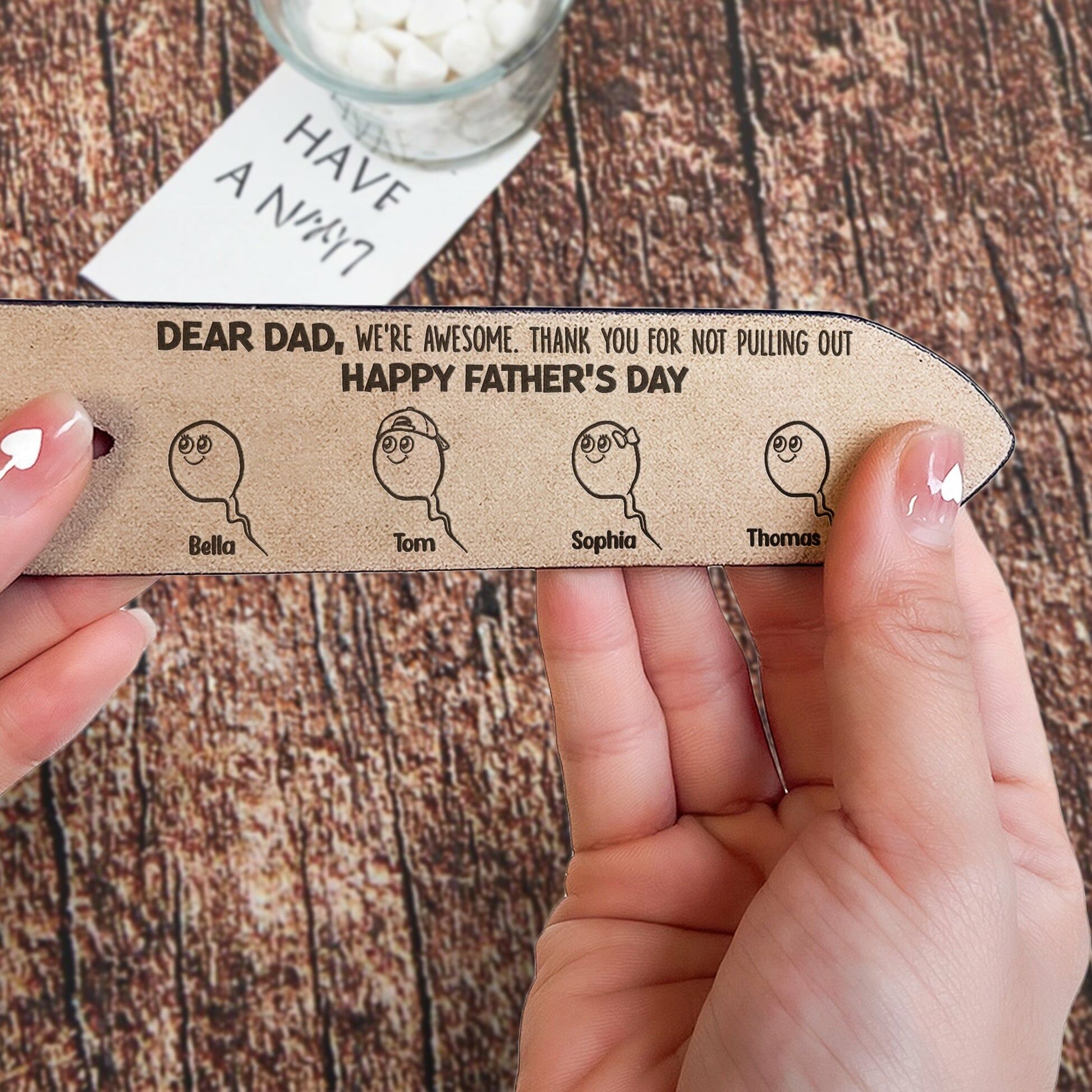 Personalizedleather Belt Engraved Names Funny and Practical Gifts for Father's Day