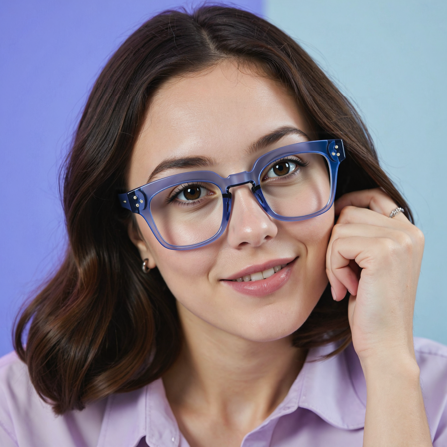 Occhiali da Vista Rusk Quadrato Blu 