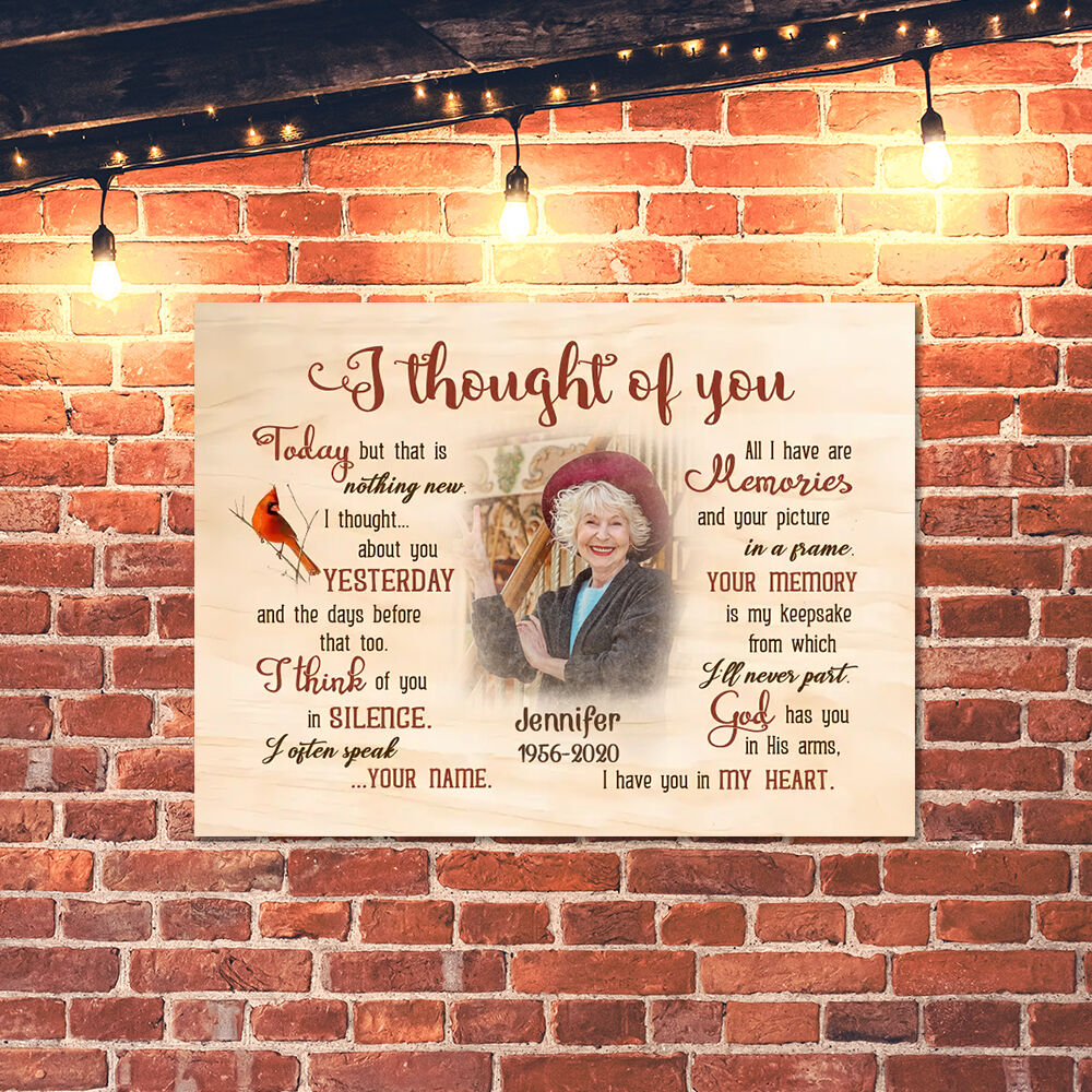 Personalized Picture Canvas Wall Art Best Present for Family "I Thought Of You"