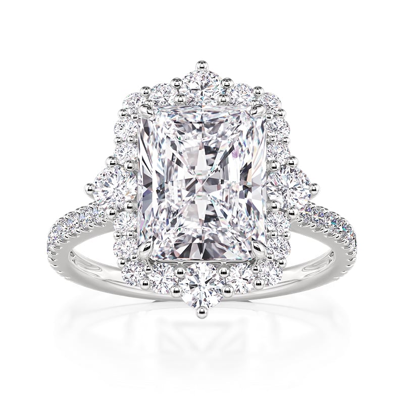 Jeulia Gorgeous Halo Radiant Cut Engagement Ring