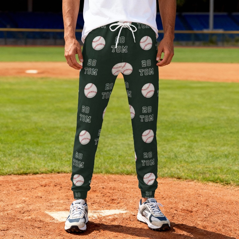 Personalized Unisex Sweatpants Custom Name and Number Baseball Design Gift for Sports Lovers