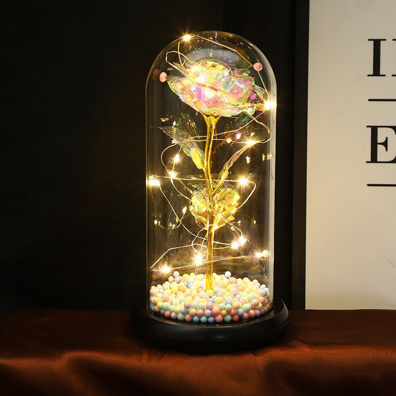 プリザーブドフラワー バラ 枯れない花 造花 薔薇 ガラスドーム LED