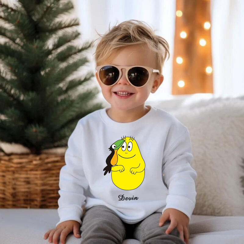 Personlig barns sweatshirt Anpassad med tecknade bilder Söt present till son