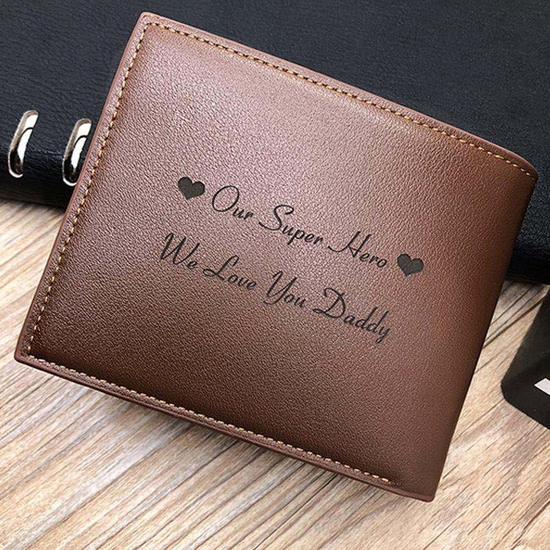 Cartera personalizada de foto trifold con bolsillo con cremallera para hombre