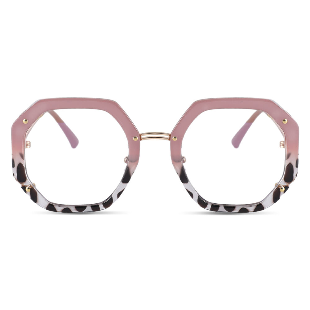 Megre Geometric Pink Glasses