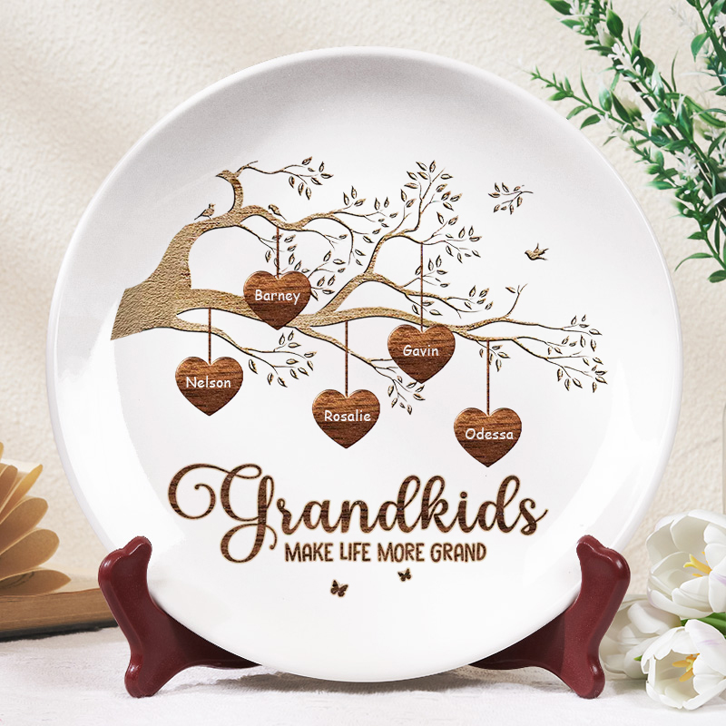 Personalized Family Tree Plate with Custom Name Wonderful Gift for Grandparents