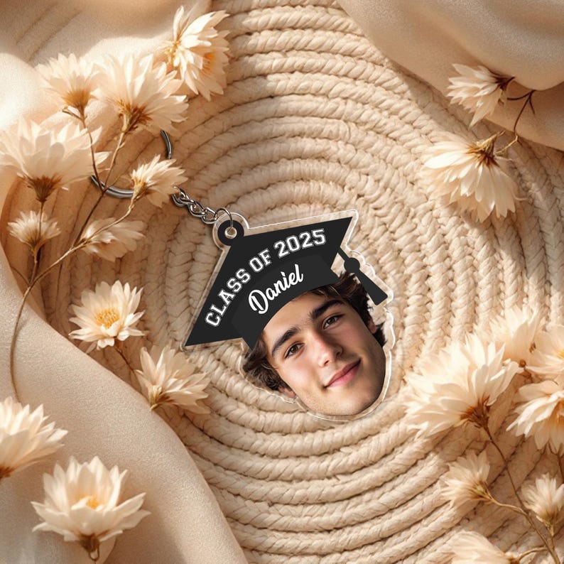 Personalized Acrylic Photo Keychain Graduation Gift for Classmates