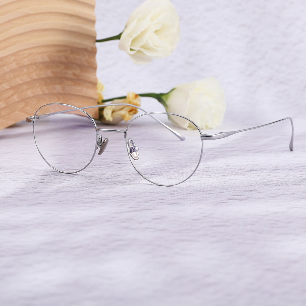 Melville Round Silver Glasses