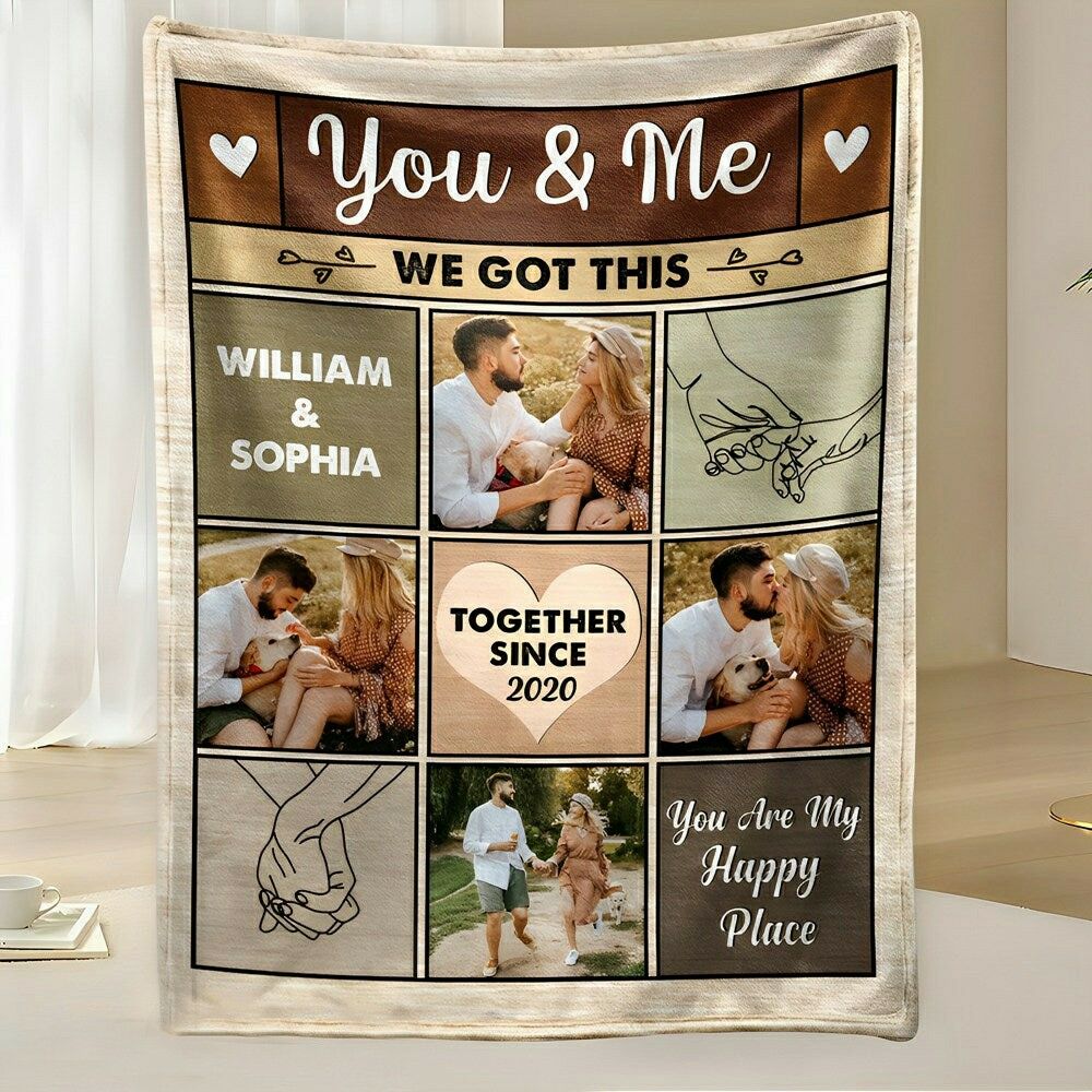 名前 日付 写真入れ ブランケット カスタマイズ