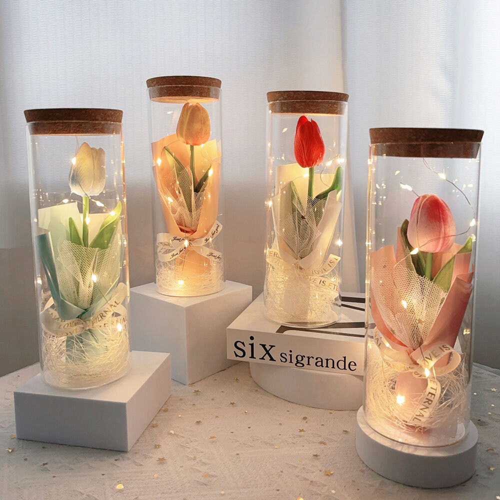 プリザーブドフラワー バラ 枯れない花 造花 薔薇 ガラスドーム LED