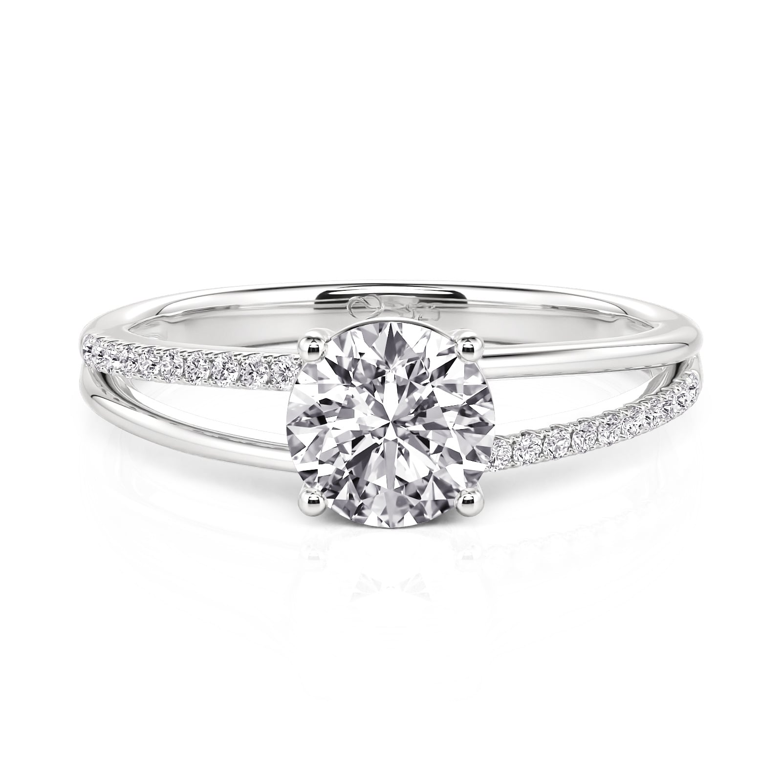 Jeulia Custom Split Shank Round Cut Promise Ring with Birthstone