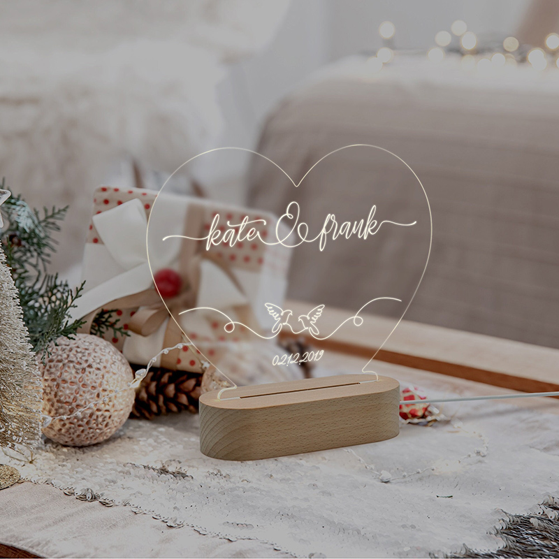 名前 日付 アクリル デスクランプ オーダーメイド