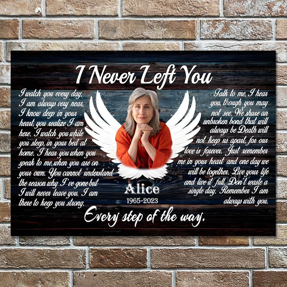 Personalized Picture Canvas Wall Art with Custom Name And Date Memorial Present for Family