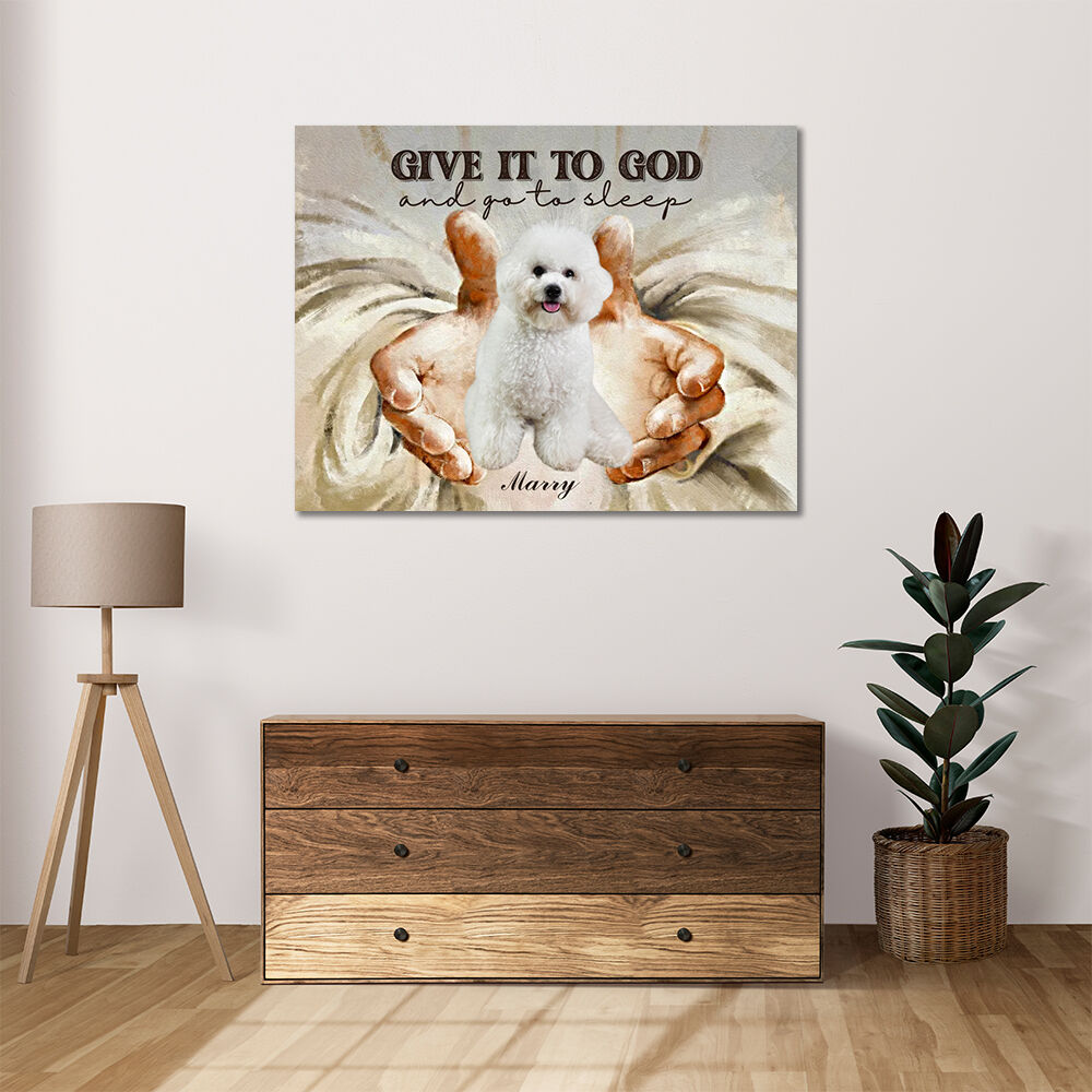 Tableau personnalisé sur toile avec motif de la main de Dieu Meilleur cadeau pour la famille