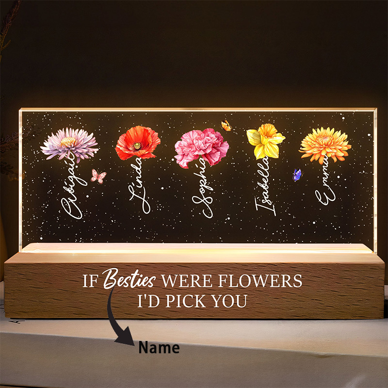 Personalized Led Lights Customized Birthday Flowers And Names Creative Gifts For Family Members