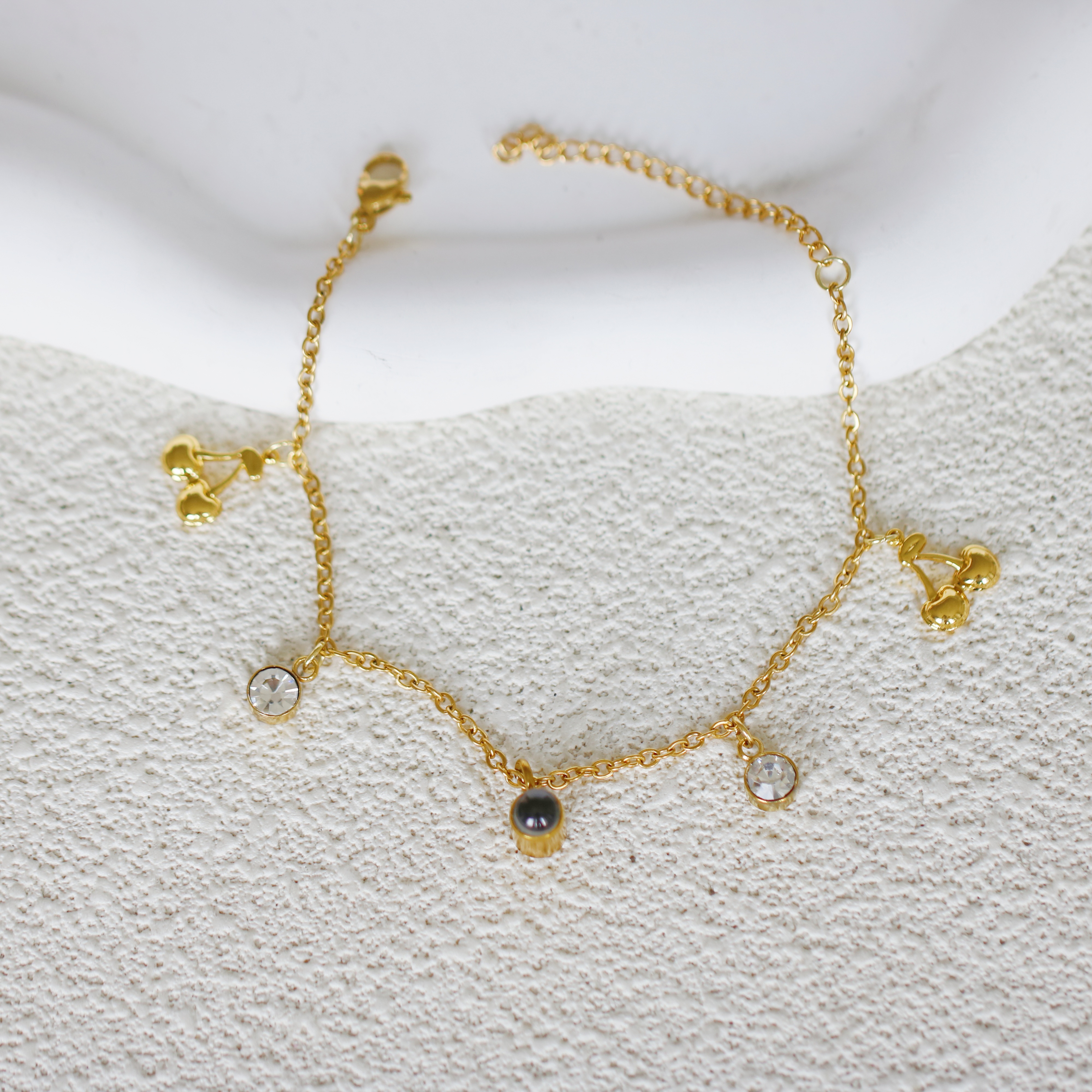 Personalisiertes Foto Projektion Armband  mit Kirschanhänger Geschenk für Mädchen