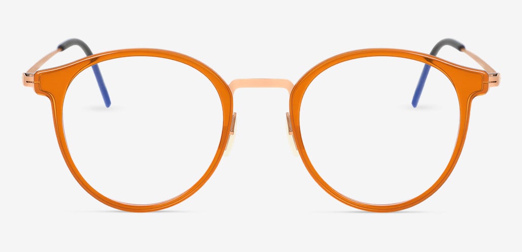 Clementine Orange Round Glasses